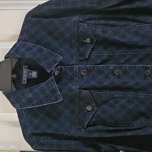 Charter Club Dark Blue Patterned Jean Jacket